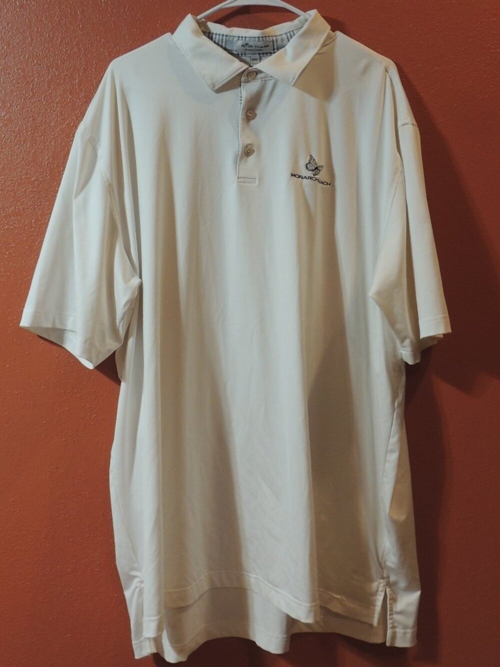 Peter Millar Shirt Monarch Beach Men XX Large White Black Embroidered Golf Shirt